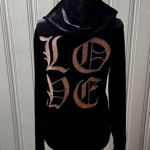 SALE PRICED! Material Girl Black Velvet Hoodie